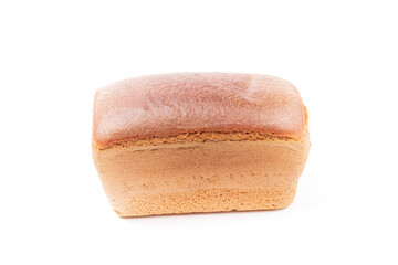 black bread in the shape of a brick in retro, vintage style. the background is white.