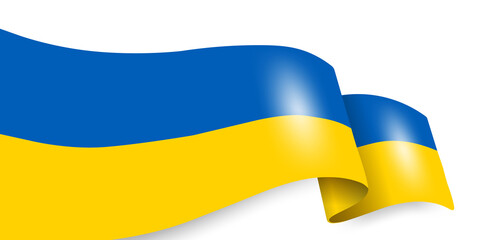Ukraine flag isolate on white background. Ukraine Forever concept banner. Abstract yellow and blue background. Vector illustration. Vector illustration