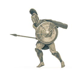 ancient warrior is running for war