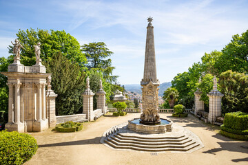an obelisk in the Courtyard of the Kings in front of Nossa Senhora dos Remédios - Our Lady of...