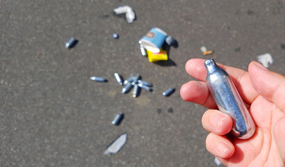 Nitrous oxide patrons used for laughing gas as a drug in Denmark and dumped in the streets