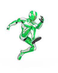 future astronaut is jumping in action