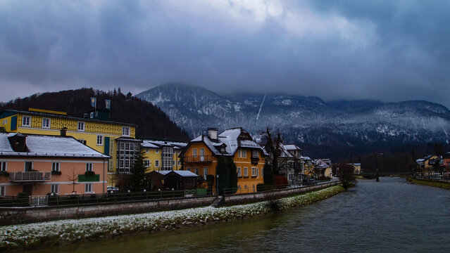 Bad Ischl on a cloudy winter day
