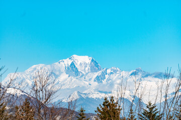 snow covered mountains