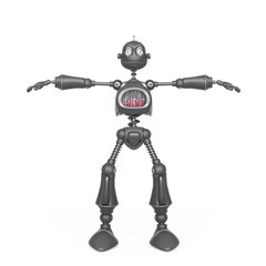 funny robot cartoon on t pose
