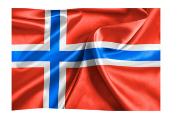 Flag of Norway silk fabric background