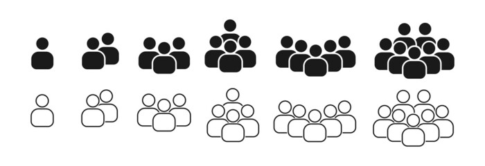 Group people icon vector set. Teamwork symbol.