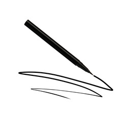 Eyeliner smudge isolated on white
