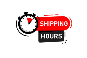 Fototapeta na wymiar Hours shipping and shopping label icon
