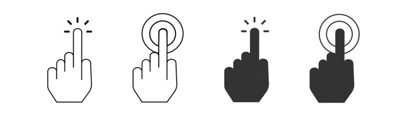 Click the finger icon. Hand pointer symbol. Sign mouse cursor vector.