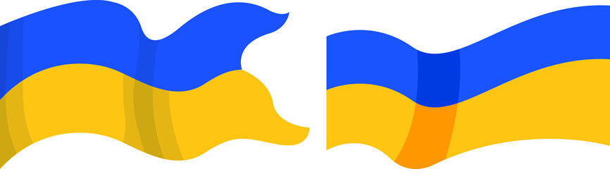 Ukraine flag in shape. Ukrainian national symbol. banner ribbon vector