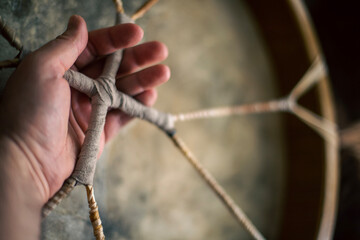 Schamanentrommel mit Ziegenfell