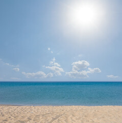 sandy sea beach at the sunny summer day