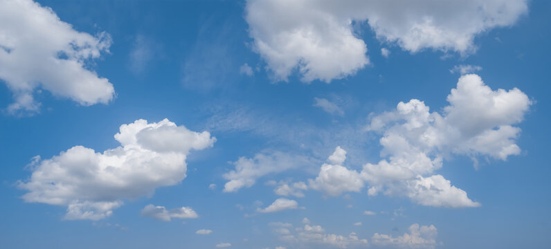 bright blue cloudy sky  background
