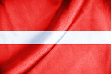 Flag Latvia silk fabric background