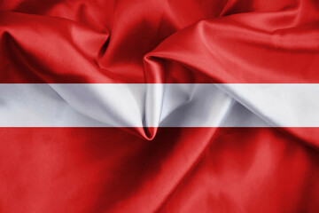 Flag Latvia silk fabric background