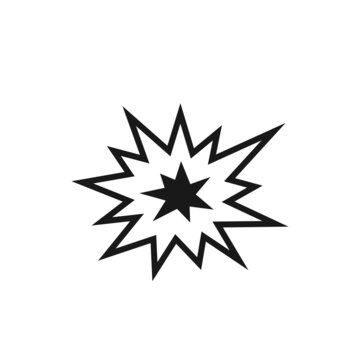 big bang line icon. danger and flash symbol. isolated vector image