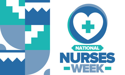 National Nurses Week. Medical and health care concept. Fighters against viruses and diseases. Thank you nurses. In honour of the nurses and doctors. Celebrated annual in United States. Vector poster