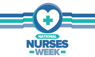 National Nurses Week. Medical and health care concept. Fighters against viruses and diseases. Thank you nurses. In honour of the nurses and doctors. Celebrated annual in United States. Vector poster