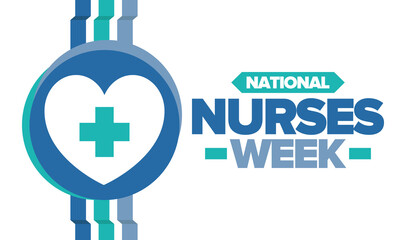 National Nurses Week. Medical and health care concept. Fighters against viruses and diseases. Thank you nurses. In honour of the nurses and doctors. Celebrated annual in United States. Vector poster