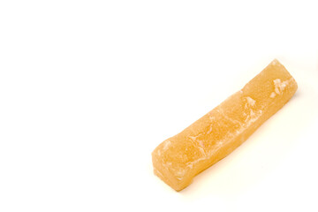 Crystallized sweet acitrón typical of Mexico, Mexican sweet acitrón on white background with space for text