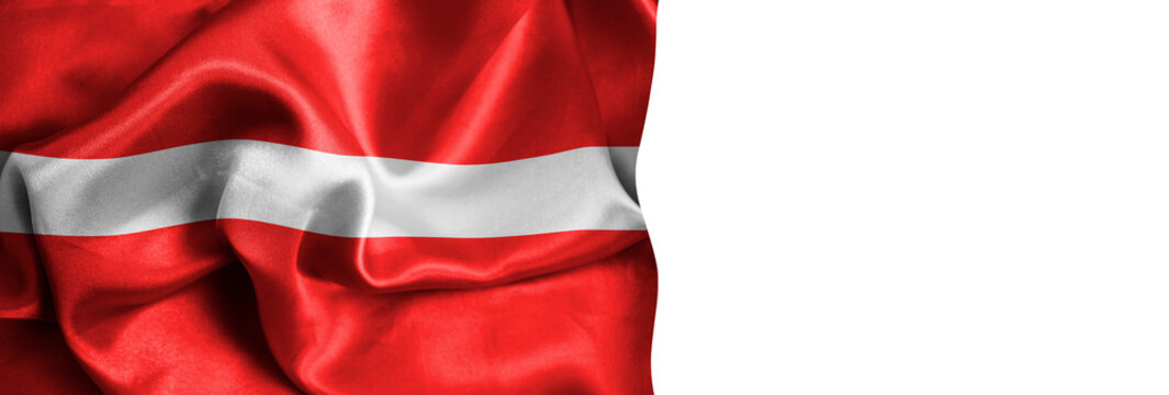 Flag Latvia silk fabric background