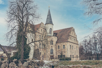 Wasserschloss zu Oberau in der Gemeinde Niederau im Landkreis Meißen, Deutschland