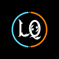 LQ  Letter Logo. black background.