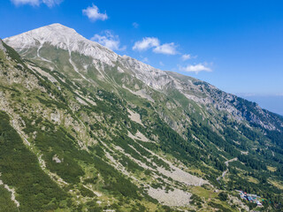 Aerial view of Banderitsa River Valley at Pirin Mountain, Bulgaria
