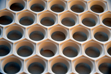 White plastic mold for dumplings diamond