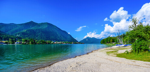 Lake Walchensee -  close to mountain Herzogstand and Kochel am See - beautiful travel destination in Bavaria, Germany