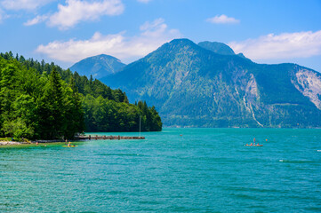 Lake Walchensee -  close to mountain Herzogstand and Kochel am See - beautiful travel destination in Bavaria, Germany