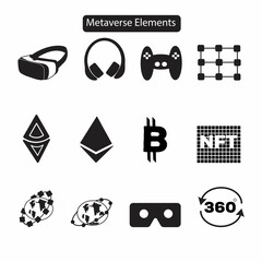 A collection of metaverse icon set, line icons and more. 
