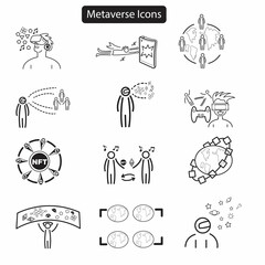 A collection of metaverse icon set, line icons and more. 