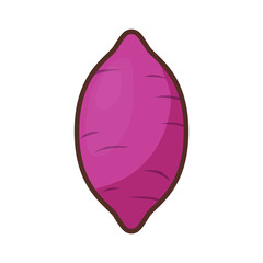 両手を挙げて喜ぶかわいいサツマイモのキャラクターのイラスト