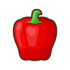 可愛い赤パプリカのキャラクターのイラスト