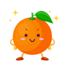得意気な顔をした可愛いオレンジのキャラクターのイラスト