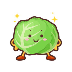 得意気な顔をした可愛いキャベツのキャラクターのイラスト
