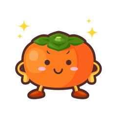 得意気な顔をしたかわいい柿のキャラクターのイラスト