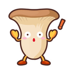 ビックリしているかわいいエリンギのキャラクターのイラスト