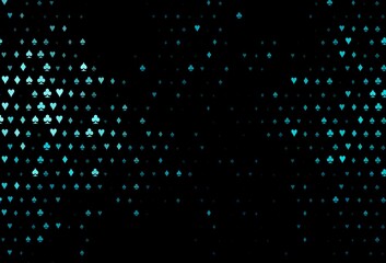 Dark blue vector pattern with symbol of cards.