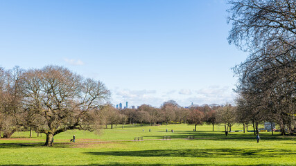 Fototapeta na wymiar Birkenhead Park panorama