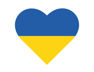 Heart in the colors of the Ukrainian blue and yellow flag. Vector illustration.
