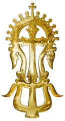 Lalibela cross, symbol of the Christian religion in Ethiopia, gold illustration