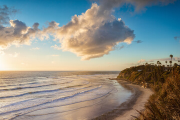 Golden sunset time at Swamis in Encinitas CA