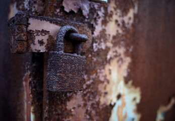 Door lock. Guryong village is a slum community soon to be demolished.
