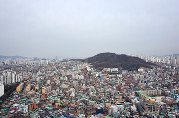 A residential area in Seoul, the capital of Korea.
