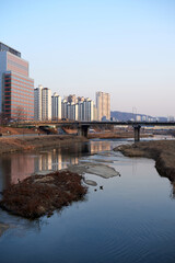 Anyangcheon Stream in Gyeonggi-do Province, South Korea.
