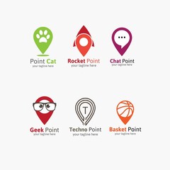 Set of Point Logo Design Template. Vector Illustration