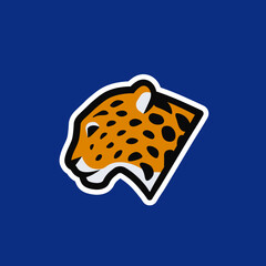 Jaguar Logo Vector Design. Leopard Baseball, basketball, football, esport emblem template. Colorful wild cat isolated Illustration for sport teams 